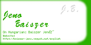 jeno baiszer business card